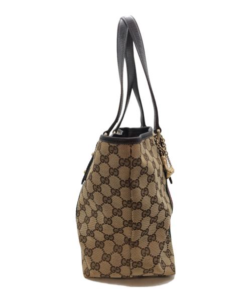 GUCCI（グッチ）GUCCI (グッチ) GGキャンバストートバッグ ブラウンの古着・服飾アイテム