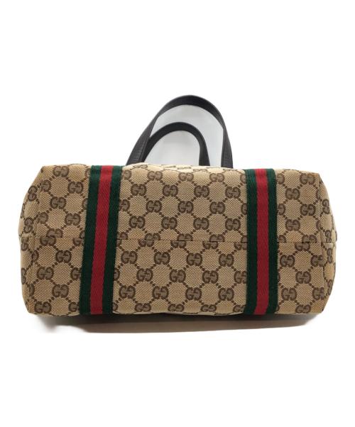 GUCCI（グッチ）GUCCI (グッチ) GGキャンバストートバッグ ブラウンの古着・服飾アイテム