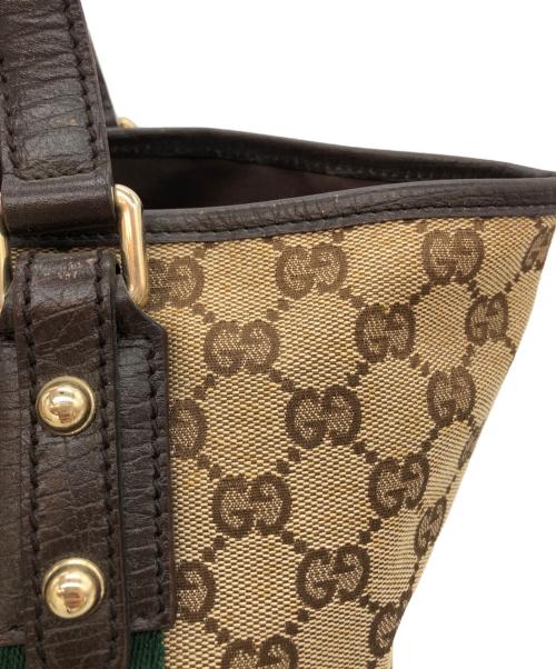 GUCCI（グッチ）GUCCI (グッチ) GGキャンバストートバッグ ブラウンの古着・服飾アイテム