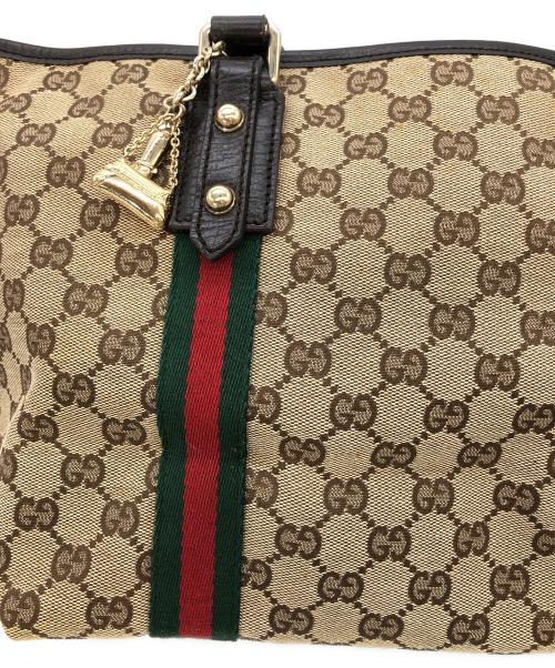 GUCCI（グッチ）GUCCI (グッチ) GGキャンバストートバッグ ブラウンの古着・服飾アイテム