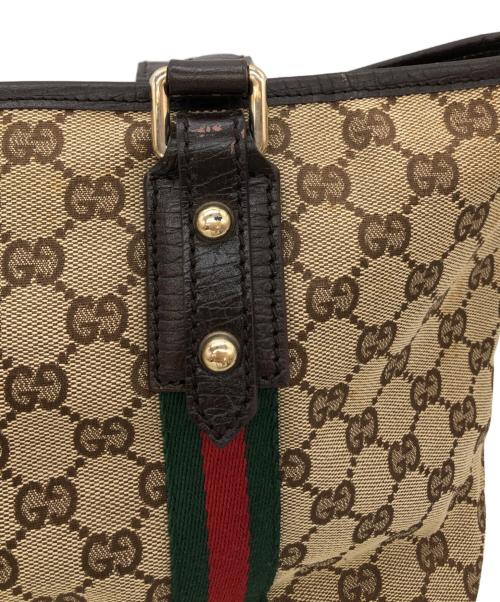 GUCCI（グッチ）GUCCI (グッチ) GGキャンバストートバッグ ブラウンの古着・服飾アイテム