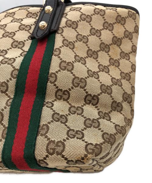 GUCCI（グッチ）GUCCI (グッチ) GGキャンバストートバッグ ブラウンの古着・服飾アイテム