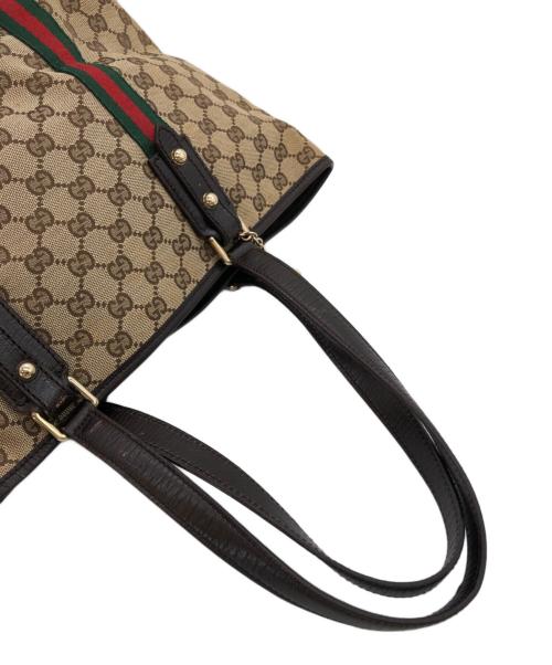 GUCCI（グッチ）GUCCI (グッチ) GGキャンバストートバッグ ブラウンの古着・服飾アイテム