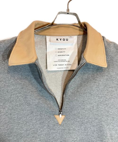KYOU（キョウ）KYOU (キョウ) Leather Heavy Weight Sweat グレー サイズ:2の古着・服飾アイテム