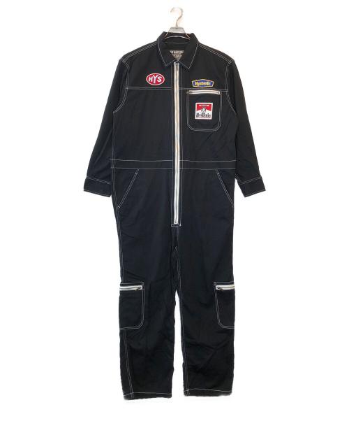 Hysteric Glamour（ヒステリックグラマー）Hysteric Glamour (ヒステリックグラマー) SOUND AND VISIONワッペン オールインワン ブラック サイズ:Laの古着・服飾アイテム