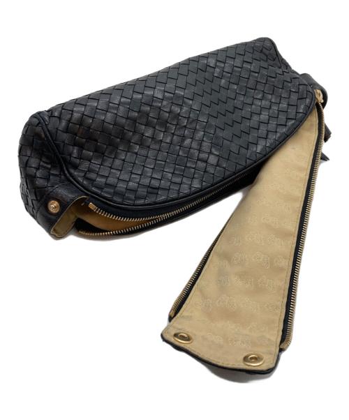 BOTTEGA VENETA（ボッテガベネタ）BOTTEGA VENETA (ボッテガベネタ) イントレチャートセカンドバッグ ブラックの古着・服飾アイテム