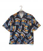 Hysteric Glamourヒステリックグラマー）の古着「ISLAND DREAMS柄シャツ/BLACK」｜ブラック