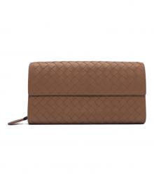 BOTTEGA VENETA（ボッテガベネタ）の古着「イントレチャート ナッパコンチネンタル ウォレット」｜ピンク