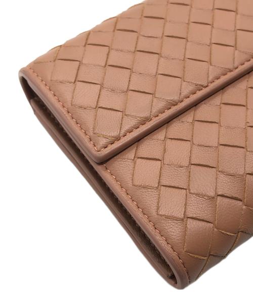 BOTTEGA VENETA（ボッテガベネタ）BOTTEGA VENETA (ボッテガベネタ) イントレチャート ナッパコンチネンタル ウォレット ピンク サイズ:下記参照の古着・服飾アイテム
