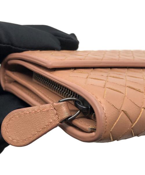 BOTTEGA VENETA（ボッテガベネタ）BOTTEGA VENETA (ボッテガベネタ) イントレチャート ナッパコンチネンタル ウォレット ピンク サイズ:下記参照の古着・服飾アイテム