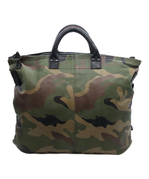 RAINBOW COUNTRY（レインボー カントリー）RAINBOW COUNTRY (レインボー カントリー) Leather Helmet Bag オリーブの古着・服飾アイテム