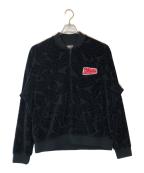 Hysteric Glamourヒステリックグラマー）の古着「FLAME LOGO柄ジャカード ジャンパー」｜ブラック