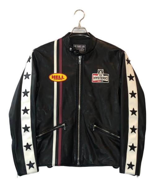 Hysteric Glamour（ヒステリックグラマー）Hysteric Glamour (ヒステリックグラマー) HELLワッペン レーシングジャケット ブラック サイズ:Lの古着・服飾アイテム