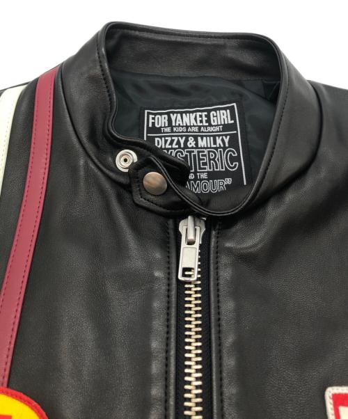 Hysteric Glamour（ヒステリックグラマー）Hysteric Glamour (ヒステリックグラマー) HELLワッペン レーシングジャケット ブラック サイズ:Lの古着・服飾アイテム