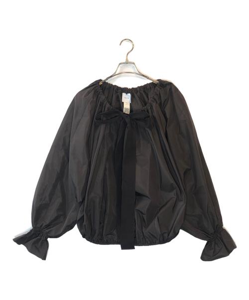 patou（パトゥ）Patou (パトゥ) ドローストリングパフスリーブトップ ブラウン サイズ:34の古着・服飾アイテム