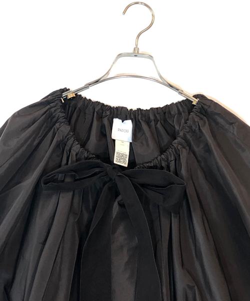patou（パトゥ）Patou (パトゥ) ドローストリングパフスリーブトップ ブラウン サイズ:34の古着・服飾アイテム