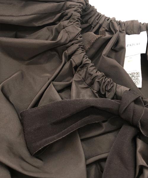 patou（パトゥ）Patou (パトゥ) ドローストリングパフスリーブトップ ブラウン サイズ:34の古着・服飾アイテム