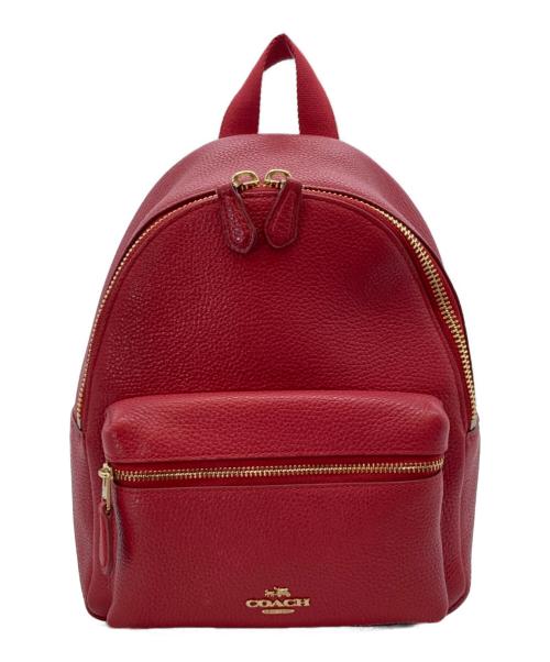 COACH（コーチ）COACH (コーチ) レザーリュック レッドの古着・服飾アイテム