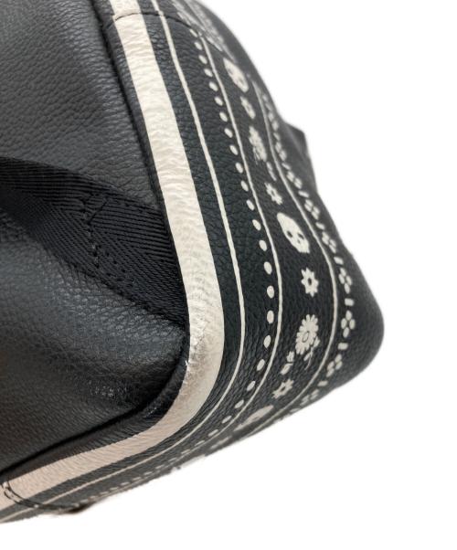 COACH（コーチ）COACH (コーチ) ドクロモチーフ リュック・デイパック レザー ブラック×ホワイトの古着・服飾アイテム