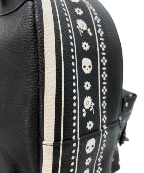 COACH（コーチ）COACH (コーチ) ドクロモチーフ リュック・デイパック レザー ブラック×ホワイトの古着・服飾アイテム