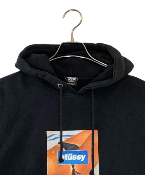 stussy（ステューシー）stussy (ステューシー) ボックスロゴパーカー ブラック サイズ:X-LARGEの古着・服飾アイテム