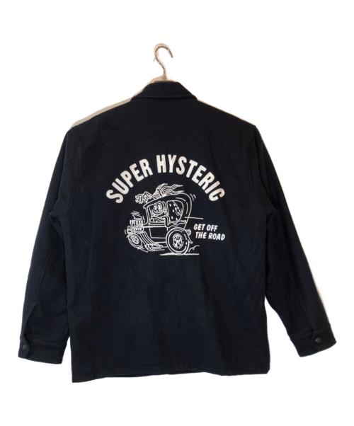 Hysteric Glamour（ヒステリックグラマー）Hysteric Glamour (ヒステリックグラマー) SBM HOTROD刺繍 コーチジャケット ネイビー サイズ:Lの古着・服飾アイテム