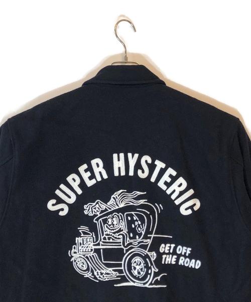 Hysteric Glamour（ヒステリックグラマー）Hysteric Glamour (ヒステリックグラマー) SBM HOTROD刺繍 コーチジャケット ネイビー サイズ:Lの古着・服飾アイテム