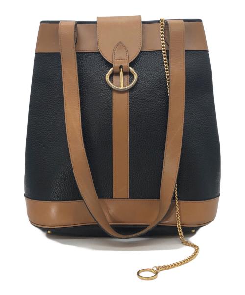 Christian Dior（クリスチャン ディオール）Christian Dior (クリスチャン ディオール) レザーショルダーバッグ ブラックの古着・服飾アイテム