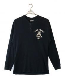 Hysteric Glamour（ヒステリックグラマー）の古着「DEVIL’S MCヘンリーネック スウェット」｜ブラック