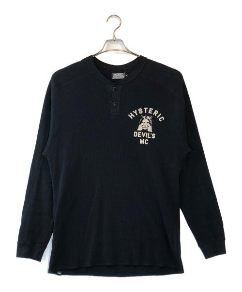 Hysteric Glamour（ヒステリックグラマー）Hysteric Glamour (ヒステリックグラマー) DEVIL’S MCヘンリーネック スウェット ブラック サイズ:XLの古着・服飾アイテム