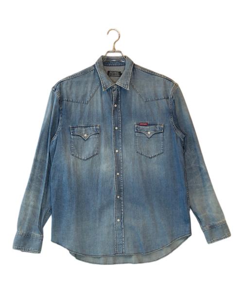 Hysteric Glamour（ヒステリックグラマー）Hysteric Glamour (ヒステリックグラマー) STORE刺繍 ウエスタンデニムシャツ インディゴ サイズ:XLの古着・服飾アイテム