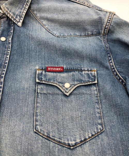 Hysteric Glamour（ヒステリックグラマー）Hysteric Glamour (ヒステリックグラマー) STORE刺繍 ウエスタンデニムシャツ インディゴ サイズ:XLの古着・服飾アイテム