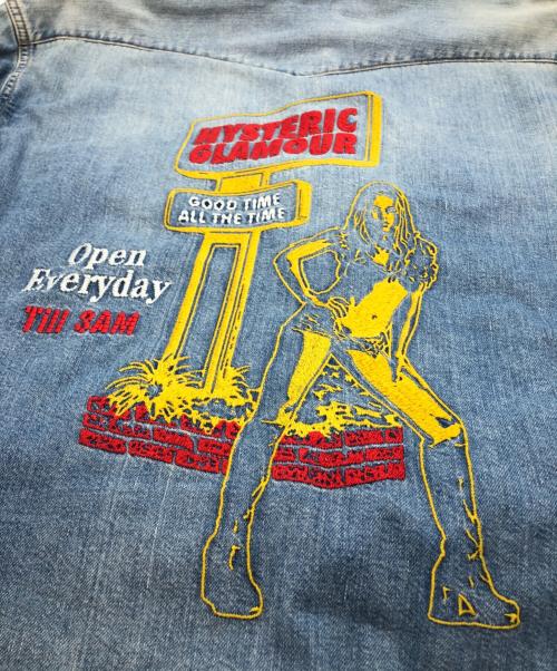 Hysteric Glamour（ヒステリックグラマー）Hysteric Glamour (ヒステリックグラマー) STORE刺繍 ウエスタンデニムシャツ インディゴ サイズ:XLの古着・服飾アイテム