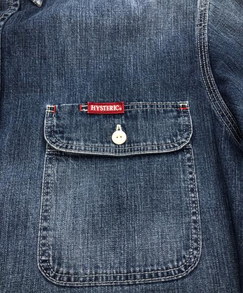 Hysteric Glamour（ヒステリックグラマー）Hysteric Glamour (ヒステリックグラマー) CAR LOGO CAMERA GIRL ワークデニムシャツ ブルー サイズ:XLの古着・服飾アイテム