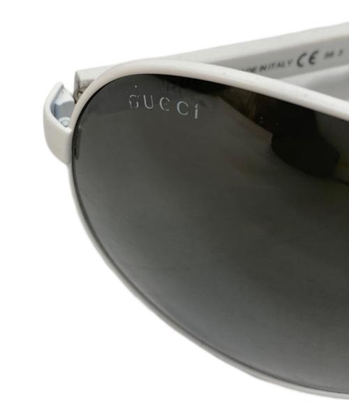 GUCCI（グッチ）GUCCI (グッチ) ティアドロップサングラス ホワイト サイズ:63□11 135の古着・服飾アイテム