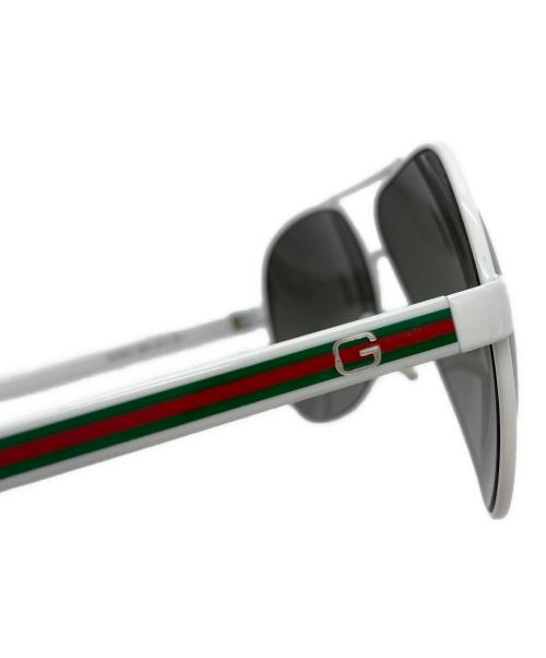 GUCCI（グッチ）GUCCI (グッチ) ティアドロップサングラス ホワイト サイズ:63□11 135の古着・服飾アイテム