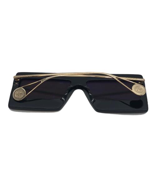 GUCCI（グッチ）GUCCI (グッチ) スクェア ロゴ ラインストーンサングラス ブラック サイズ:60□16 145の古着・服飾アイテム