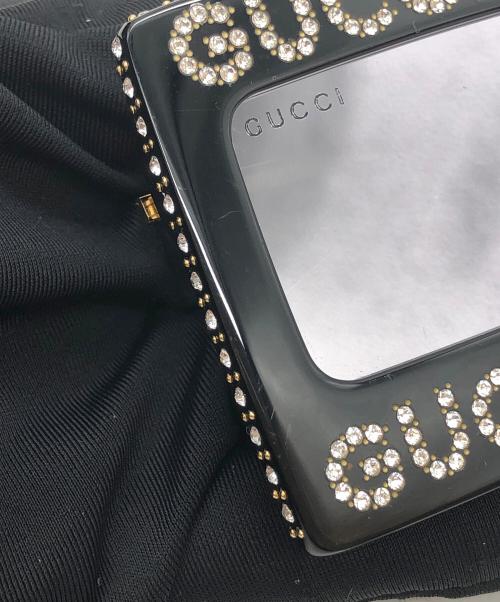 GUCCI（グッチ）GUCCI (グッチ) スクェア ロゴ ラインストーンサングラス ブラック サイズ:60□16 145の古着・服飾アイテム