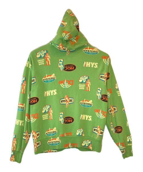 Hysteric Glamour（ヒステリックグラマー）Hysteric Glamour (ヒステリックグラマー) TURN IT ON 1ジップパーカー グリーン サイズ:Lの古着・服飾アイテム