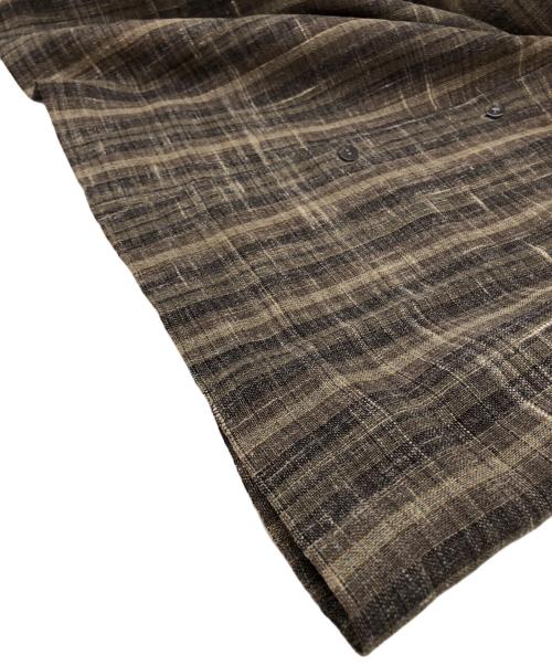 ISSEY MIYAKE（イッセイミヤケ）ISSEY MIYAKE (イッセイミヤケ) ウールリネンシャツ ブラウン サイズ:Ｍの古着・服飾アイテム