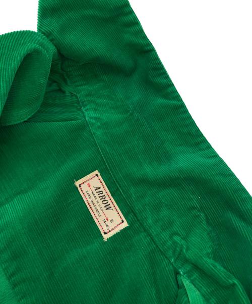 ARROW（アロー）ARROW (アロー) オープンカラーコーデュロイシャツ グリーン サイズ:Ｓ（14-14 1/2)の古着・服飾アイテム