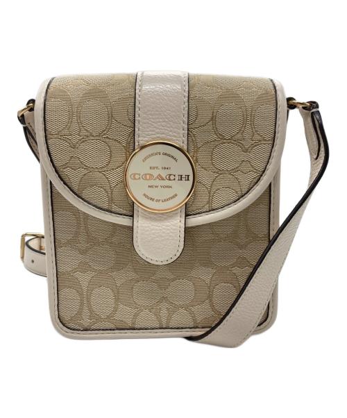 COACH（コーチ）COACH (コーチ) ノース／サウス ロニー クロスボディ シグネチャー ジャカード N/A アイボリーの古着・服飾アイテム