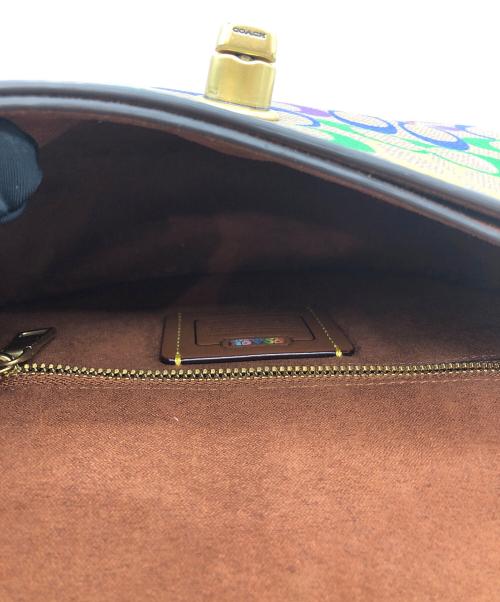 COACH（コーチ）COACH (コーチ) ウィロウ サドル バッグ レインボー シグネチャー キャンバス ブラウンの古着・服飾アイテム