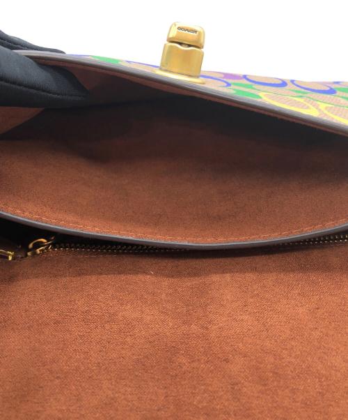 COACH（コーチ）COACH (コーチ) ウィロウ サドル バッグ レインボー シグネチャー キャンバス ブラウンの古着・服飾アイテム