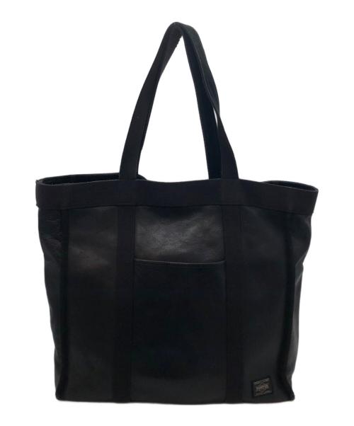 PORTER（ポーター）PORTER (ポーター) STAND TOTE BLACK LEATHER ブラックの古着・服飾アイテム