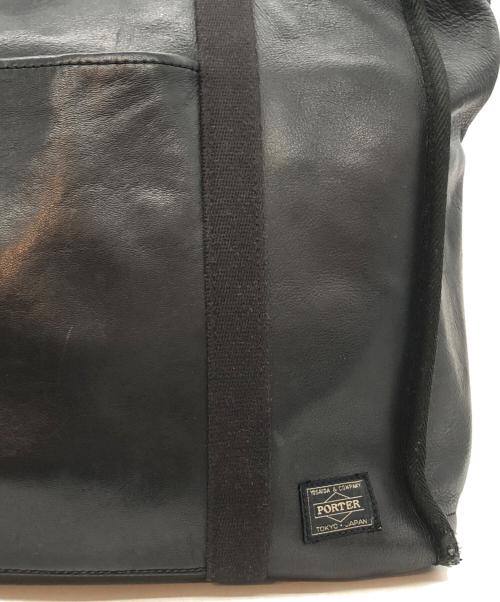 PORTER（ポーター）PORTER (ポーター) STAND TOTE BLACK LEATHER ブラックの古着・服飾アイテム