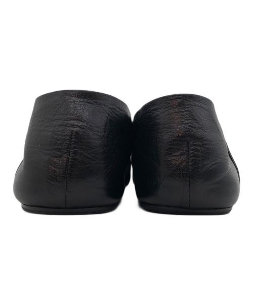 JIL SANDER（ジルサンダー）JIL SANDER (ジルサンダー) Square Toe Leather Ballet Shoes ブラック サイズ:35の古着・服飾アイテム