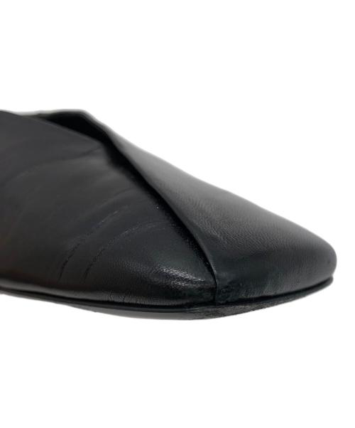 JIL SANDER（ジルサンダー）JIL SANDER (ジルサンダー) Square Toe Leather Ballet Shoes ブラック サイズ:35の古着・服飾アイテム