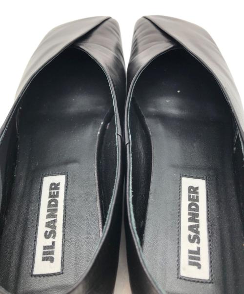 JIL SANDER（ジルサンダー）JIL SANDER (ジルサンダー) Square Toe Leather Ballet Shoes ブラック サイズ:35の古着・服飾アイテム