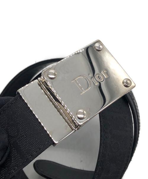 Christian Dior（クリスチャン ディオール）Christian Dior (クリスチャン ディオール) バックルキャンバスレザーベルト ブラック サイズ:85の古着・服飾アイテム
